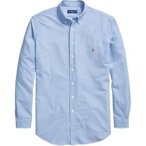 NWT Polo Men's Long Sleeve Oxford Shirt, vintage Blue-Size L